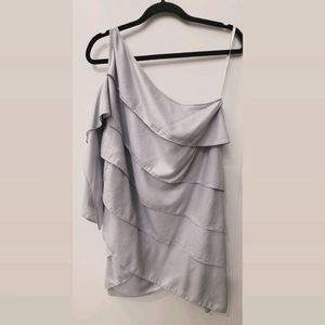 BCBGMAXAZRIA Tiered One-shoulder Ruffled Dress NWT